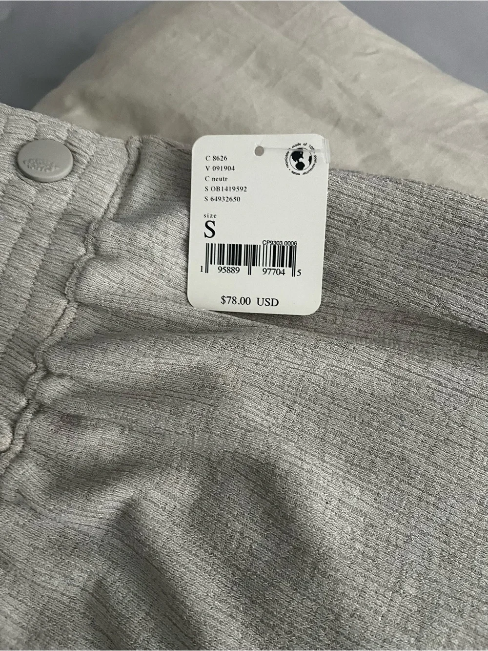 NWT FREE PEOPLE Light Gray Wide-Leg Lounge Pants - Picture 3 of 6